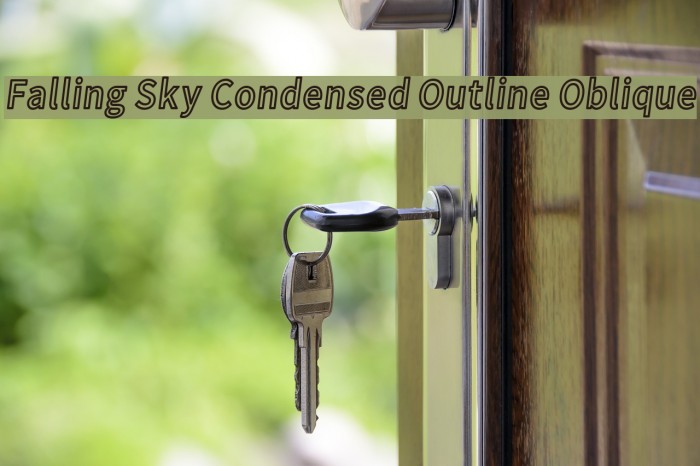 Falling Sky Condensed Outline Oblique Font examples