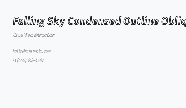 Falling Sky Condensed Outline Oblique Business Card