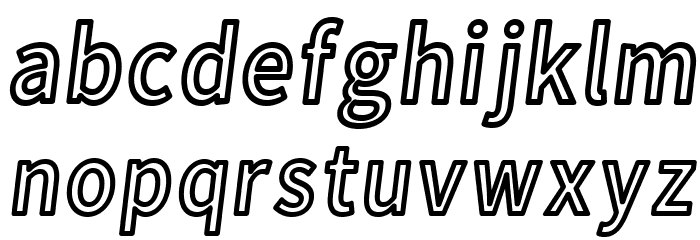 Falling Sky Condensed Outline Oblique Font LOWERCASE