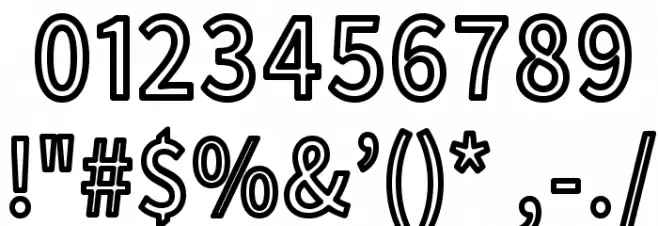 Falling Sky Condensed Outline Font OTHER CHARS