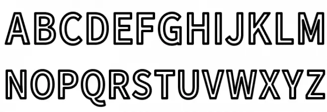 Falling Sky Condensed Outline Schriftart Groß