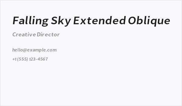 Falling Sky Extended Oblique Business Card