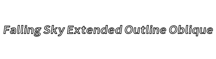 Falling Sky Extended Outline Oblique  font caratteri gratis