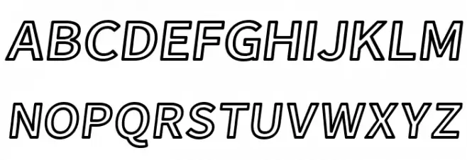 Falling Sky Extended Outline Oblique Schriftart Groß