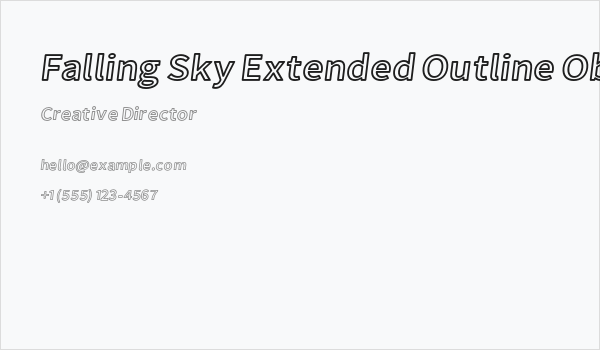 Falling Sky Extended Outline Oblique Business Card