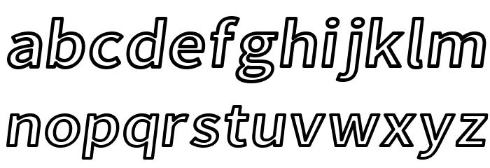 Falling Sky Extended Outline Oblique Font LOWERCASE