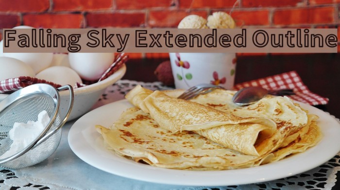 Falling Sky Extended Outline Font examples