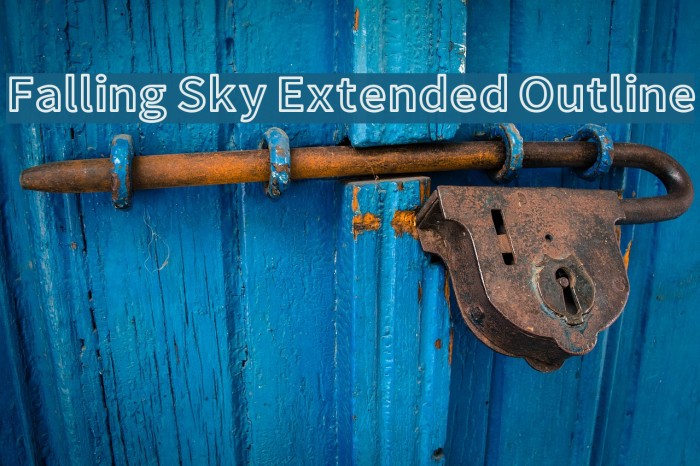 Falling Sky Extended Outline Font examples