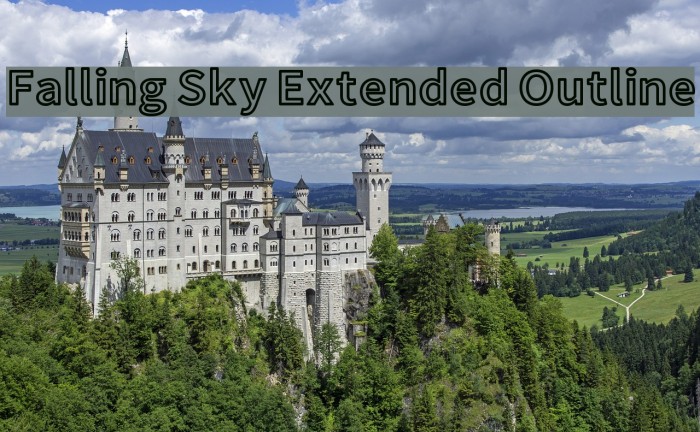 Falling Sky Extended Outline Font examples