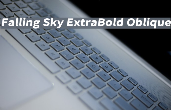 Falling Sky ExtraBold Oblique Font examples