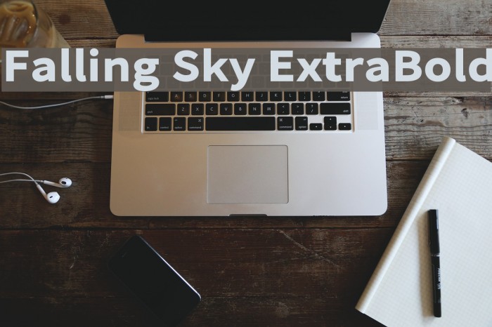 Falling Sky ExtraBold Font examples