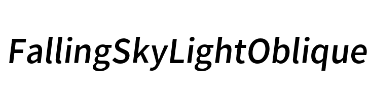 Falling Sky Light Oblique Font