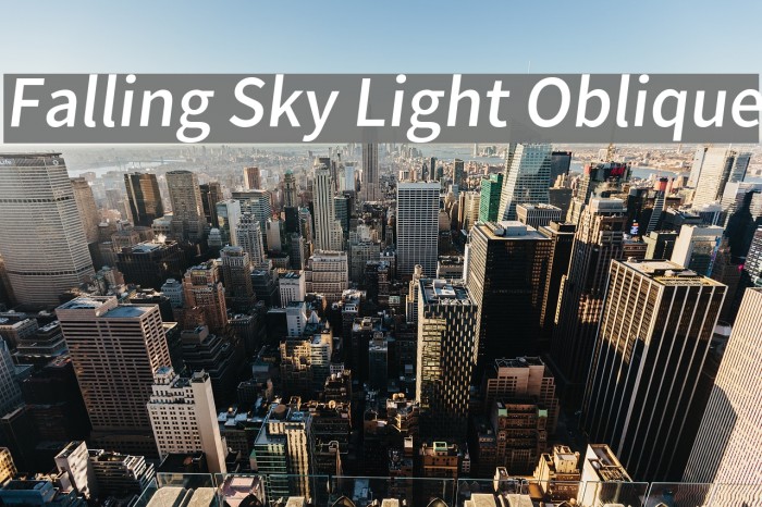 Falling Sky Light Oblique Font examples