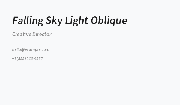 Falling Sky Light Oblique Business Card