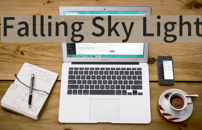 Falling Sky Light Font examples
