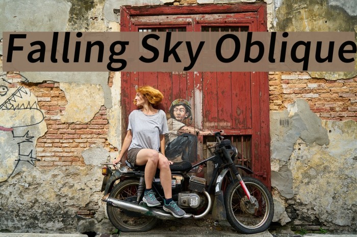 Falling Sky Oblique Font examples