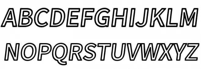 Falling Sky Outline Oblique Font Litere mari