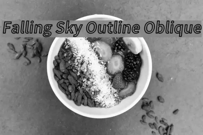 Falling Sky Outline Oblique Font examples