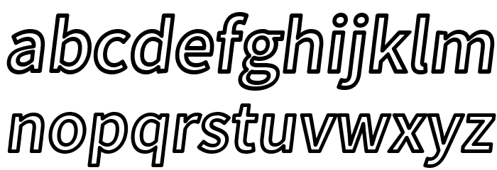 Falling Sky Outline Oblique Font LOWERCASE