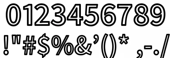 Falling Sky Outline Font OTHER CHARS