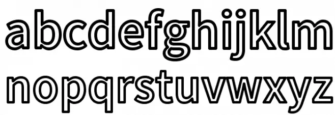 Falling Sky Outline Schriftart Kleinbuchstaben