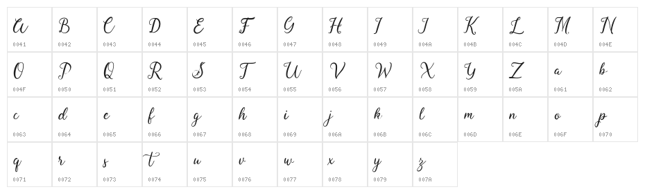 Fallisanta Free Regular Character Map