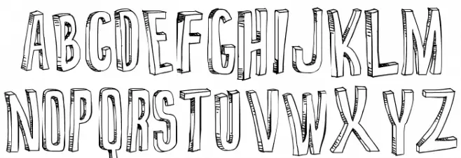 False 3D Schriftart Groß