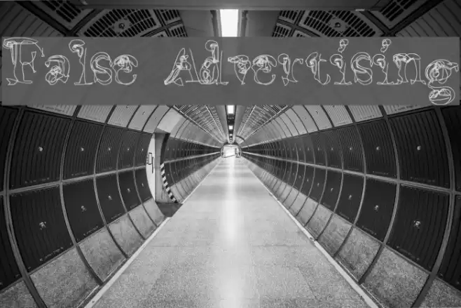 False Advertising Caratteri examples