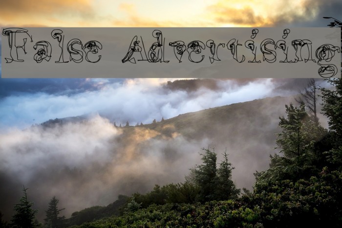 False Advertising Font examples