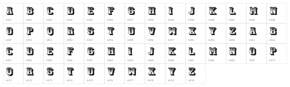 Falsificata Regular Character Map