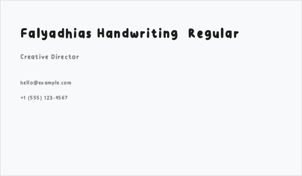 Falyadhias Handwriting  Regular Business Card