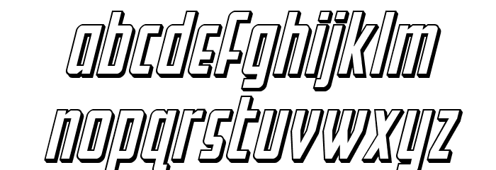 Falzon 3D Italic Font LOWERCASE