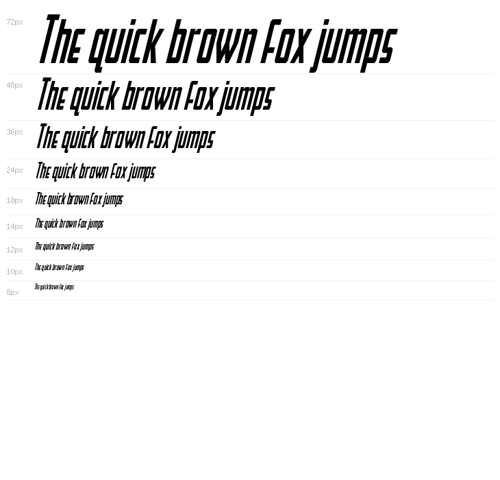 Falzon Condensed Italic Waterfall