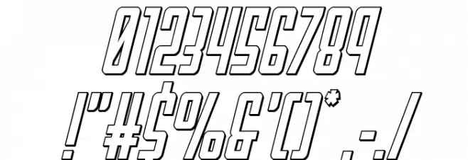 Falzon Outline Italic Font OTHER CHARS