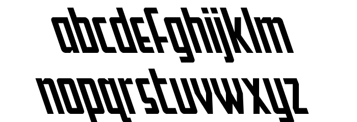 Falzon Super-Leftalic Font LOWERCASE