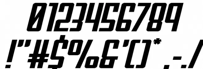 Falzon Wide Italic Font OTHER CHARS