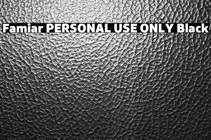 Famiar PERSONAL USE ONLY Black Example 2