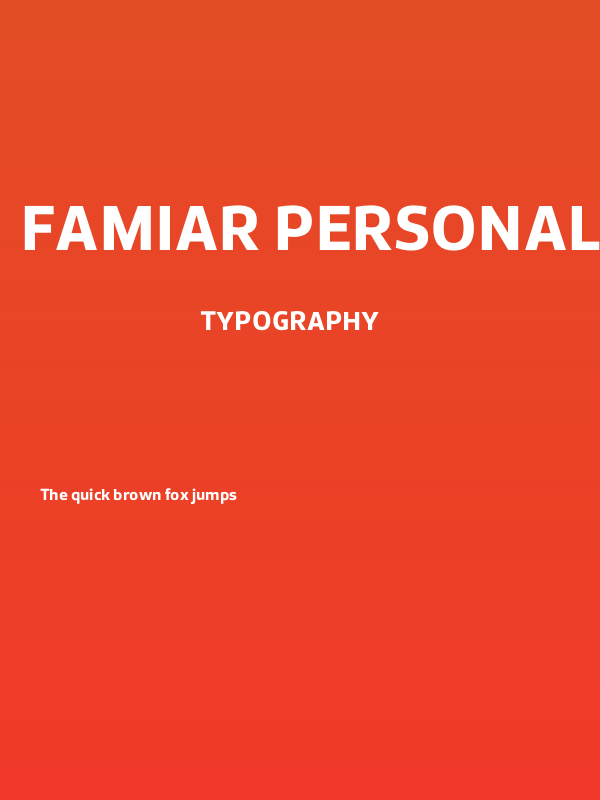 Famiar PERSONAL USE ONLY Bold Poster