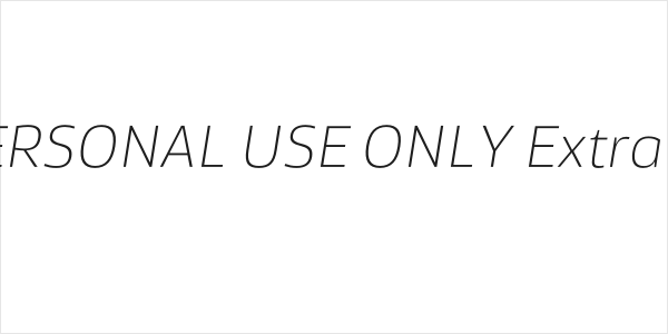 Famiar PERSONAL USE ONLY ExtraLight Italic Logo