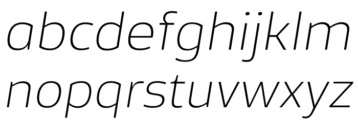 Famiar PERSONAL USE ONLY ExtraLight Italic Font LOWERCASE