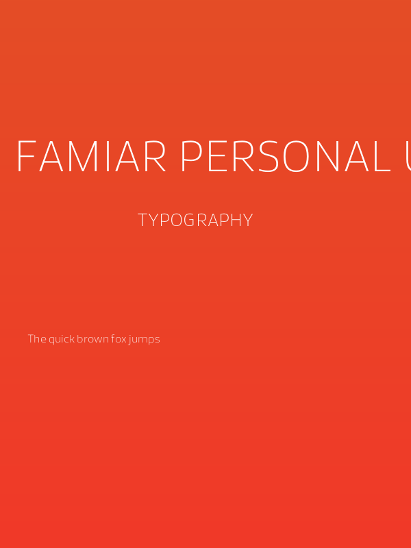 Famiar PERSONAL USE ONLY ExtraLight Poster