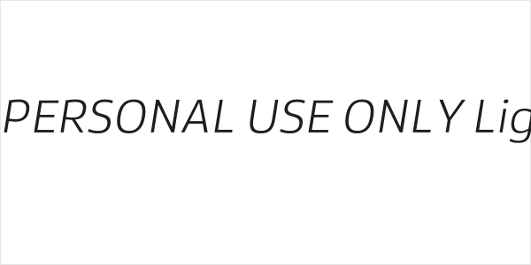 Famiar PERSONAL USE ONLY Light Italic Logo