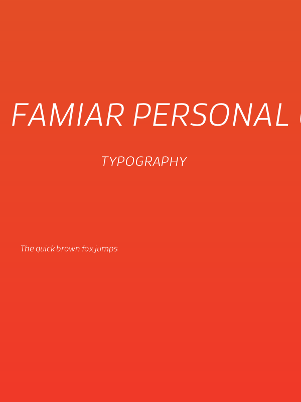 Famiar PERSONAL USE ONLY Light Italic Poster