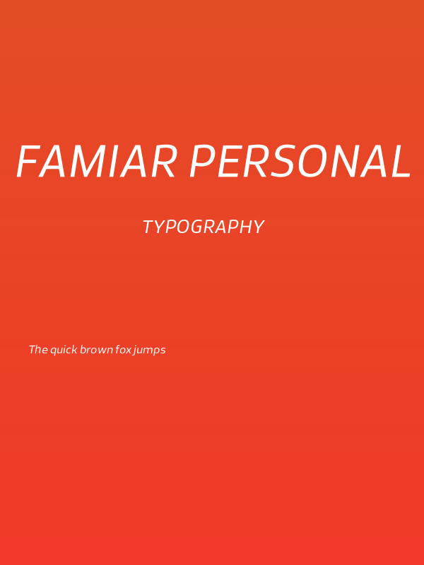 Famiar PERSONAL USE ONLY Regular Italic Poster