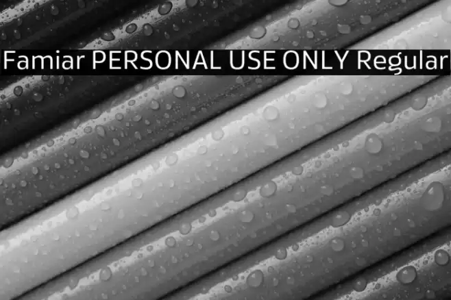 Famiar PERSONAL USE ONLY Regular Font examples