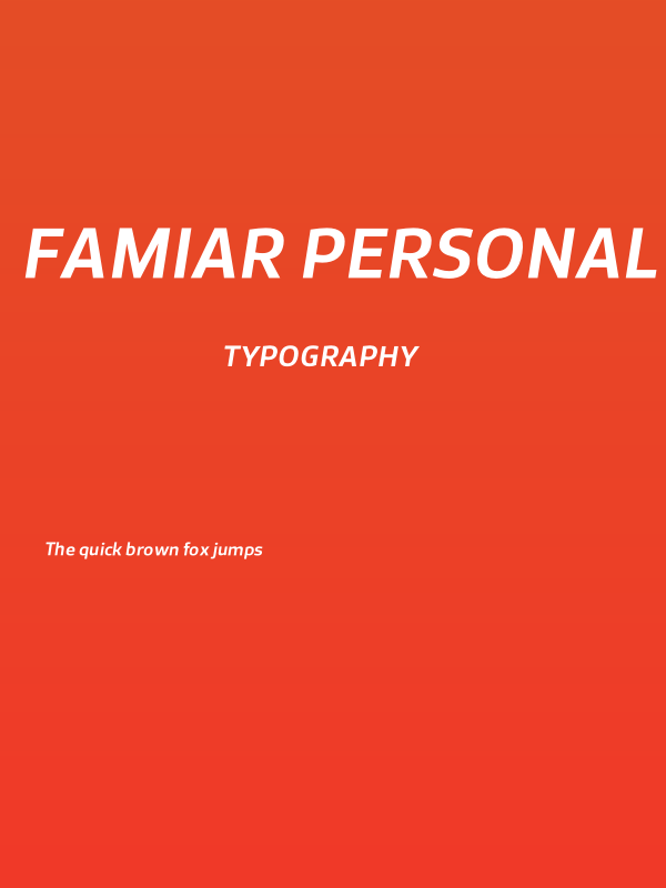 Famiar PERSONAL USE ONLY SemiBold Italic Poster