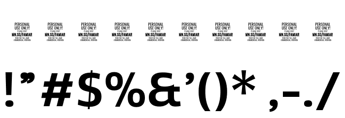 Famiar PERSONAL USE ONLY SemiBold Font OTHER CHARS