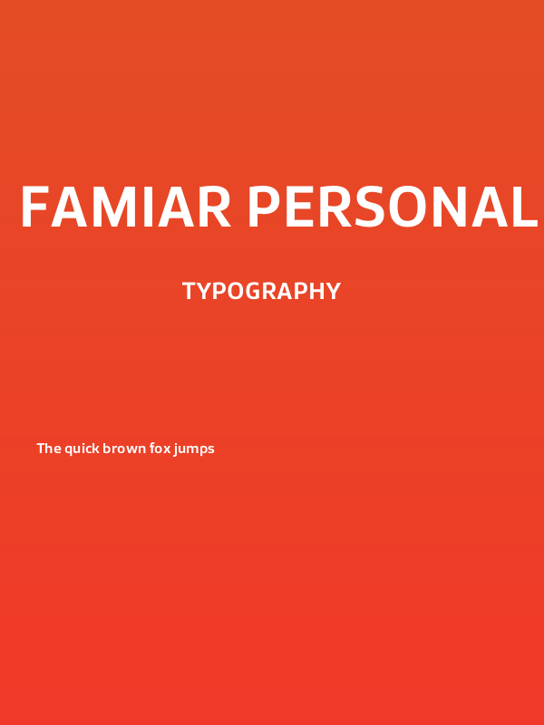 Famiar PERSONAL USE ONLY SemiBold Poster