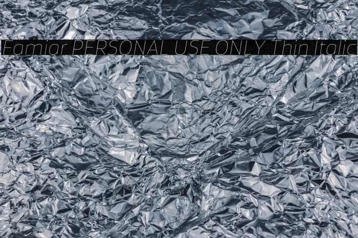 Famiar PERSONAL USE ONLY Thin Italic Example 2