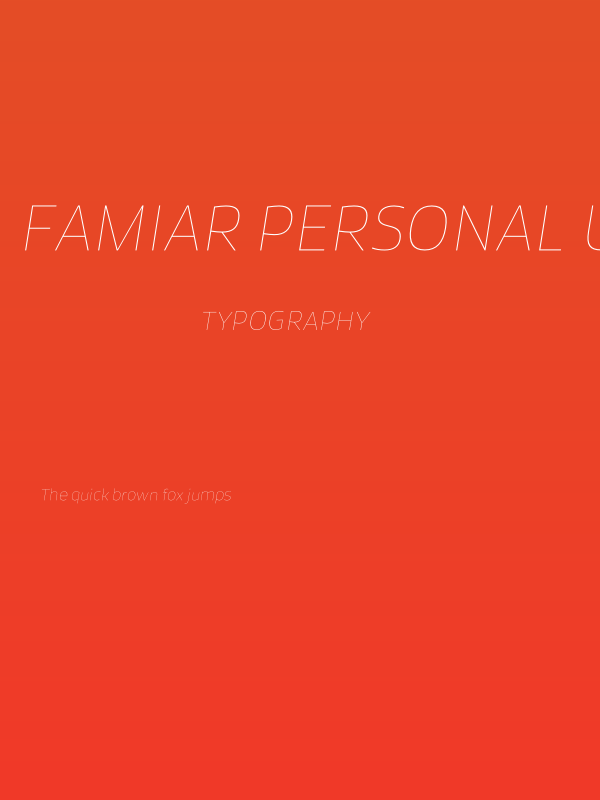 Famiar PERSONAL USE ONLY Thin Italic Poster